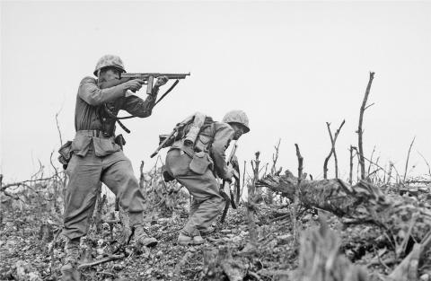 Soldiers during battle of Okinawa