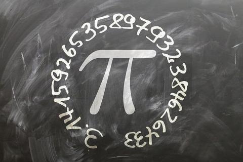 Pi on a blackboard