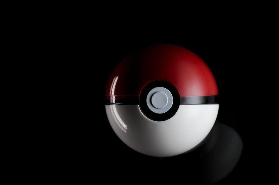 A Pokeball on a black background