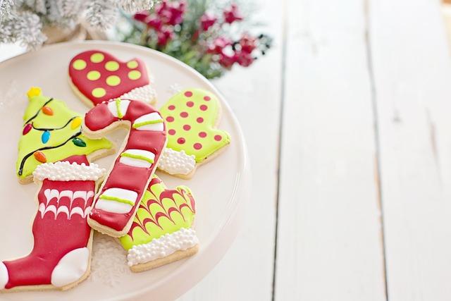 Plate of decorated holiday cookies