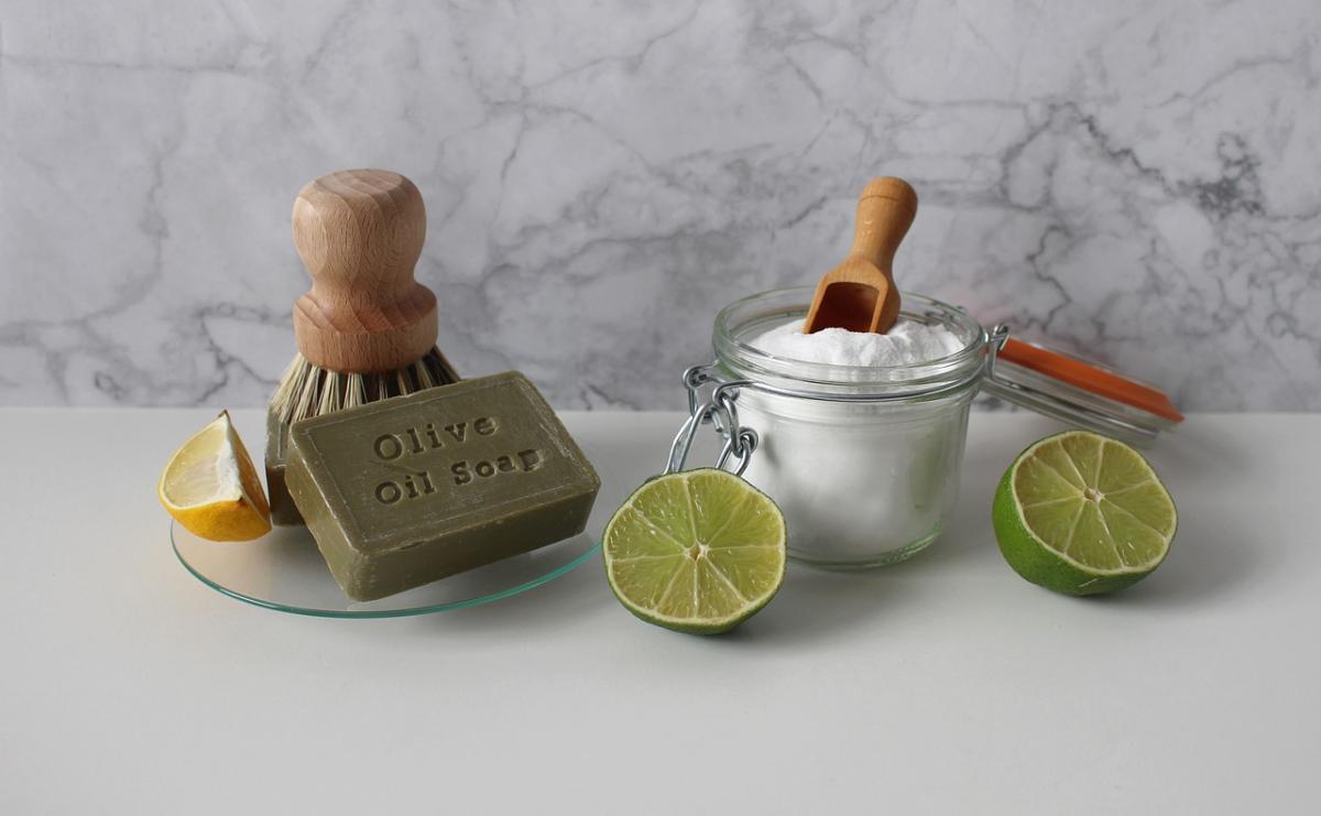 soap and baking soda with limes...and one small wedge of lemon