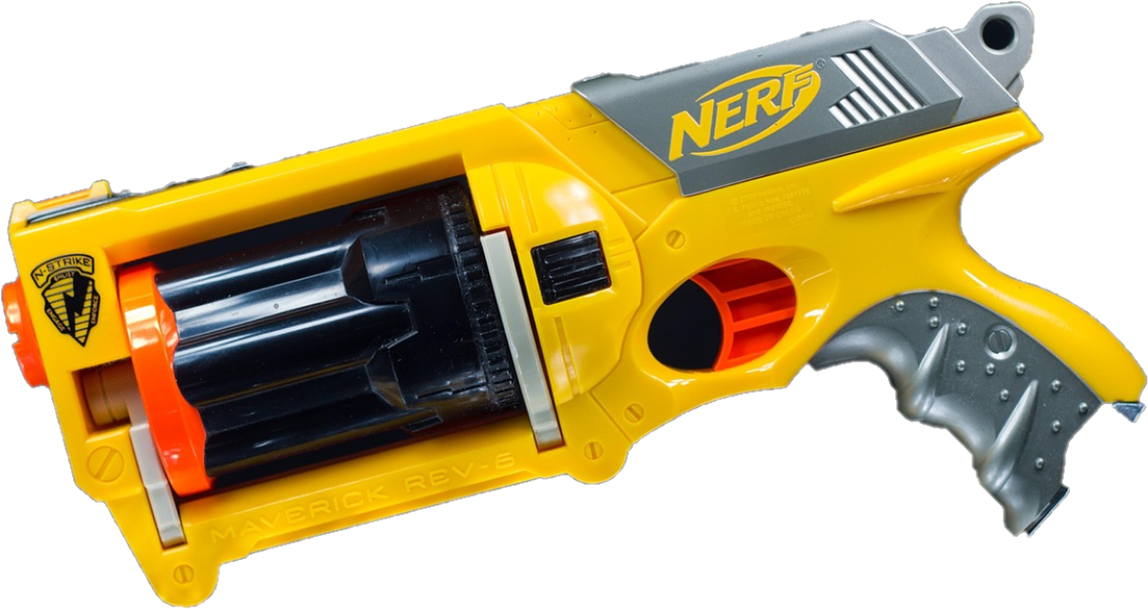 Yellow Nerf blaster